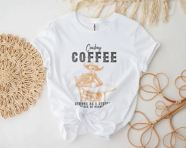 Cowboy Coffee Skeleton Tee Shirt