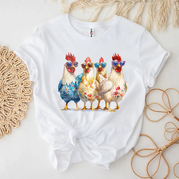 Floral Funky Chicken Squad Short Sleeve Tee