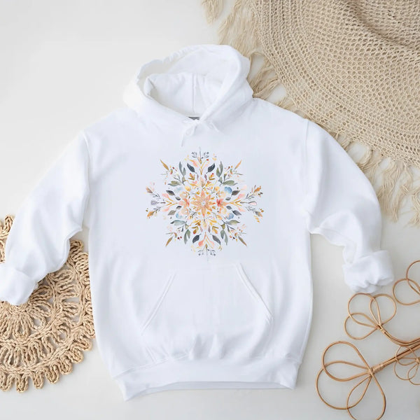 Floral Mandala Hoodie – Boho Elegance in Bloom
