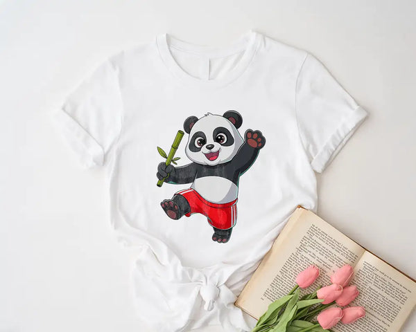 Happy Panda – Playful Bamboo Champion Tee Shirt
