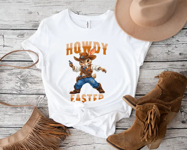 Howdy Easter Cowboy Bunny Tee Shirt