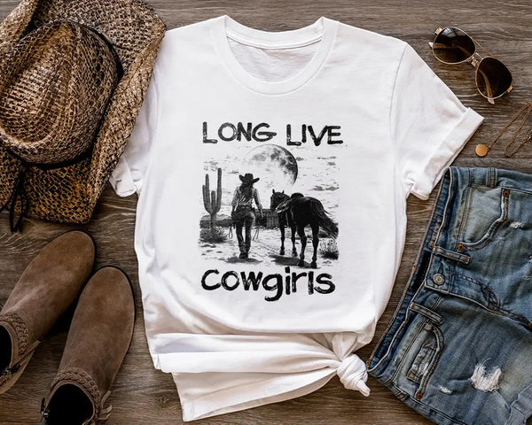 Long Live Cowgirls – Western Horseback Tee