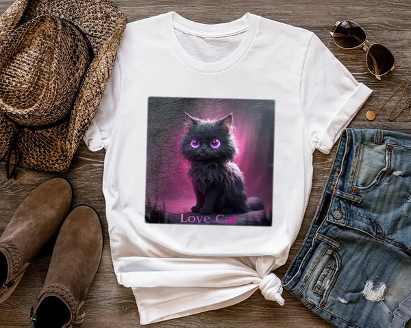 Love Cat – Mystical Feline Fantasy Tee Shirt