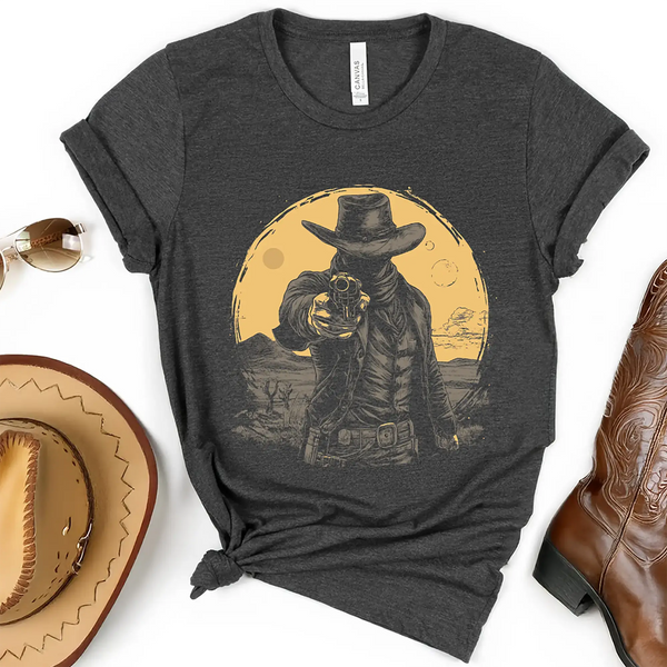 Western Cowboy Gunfight Short Sleeve Tee