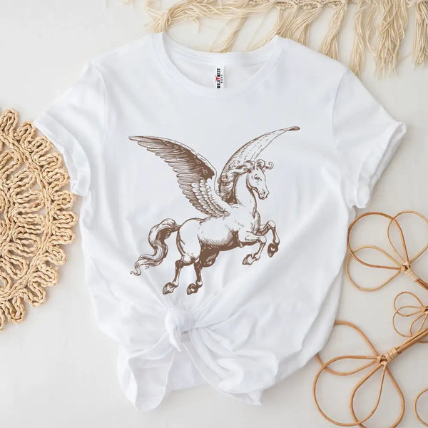 Pegasus Winged Horse & Mythical Fantasy Short Sleeve Tee