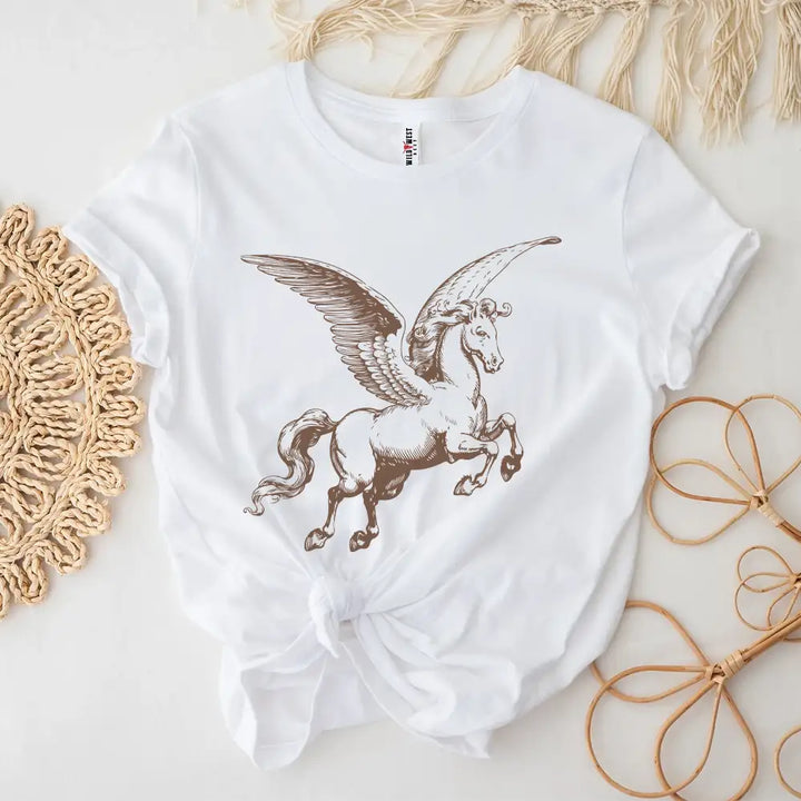 Pegasus Winged Horse & Mythical Fantasy Short Sleeve Tee