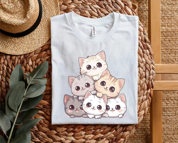 Stacked Cute Kittens Tee Shirt