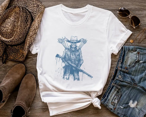 Western Skeleton Hunter T-Shirt