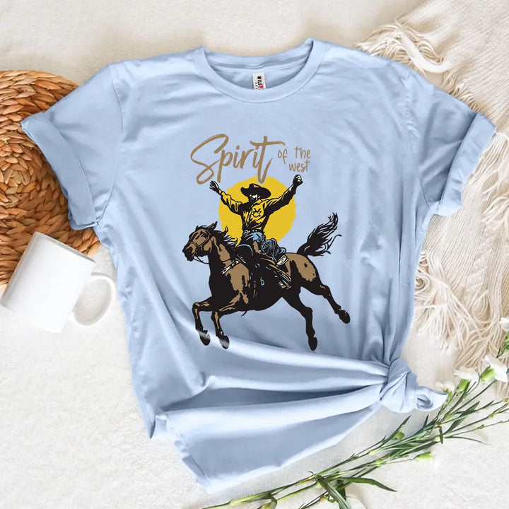 Western Cowboy & Rodeo Horse Short Sleeve Tee Shirt