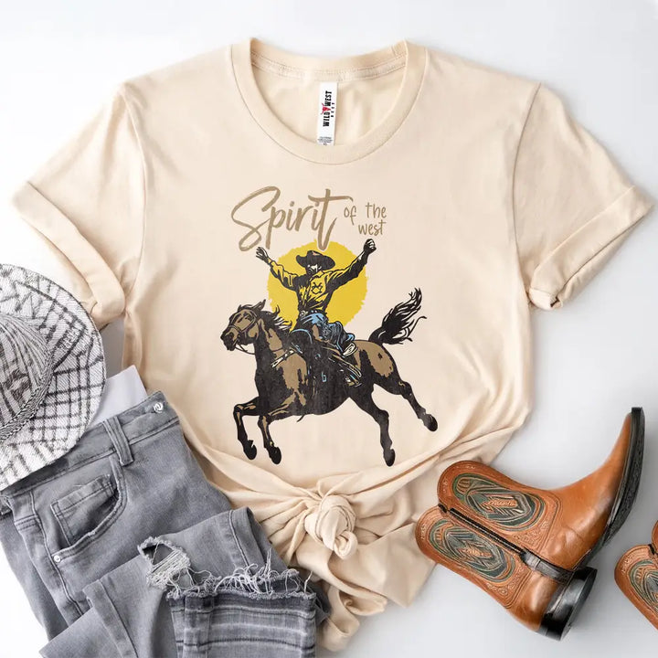 Western Cowboy & Rodeo Horse Short Sleeve Tee Shirt
