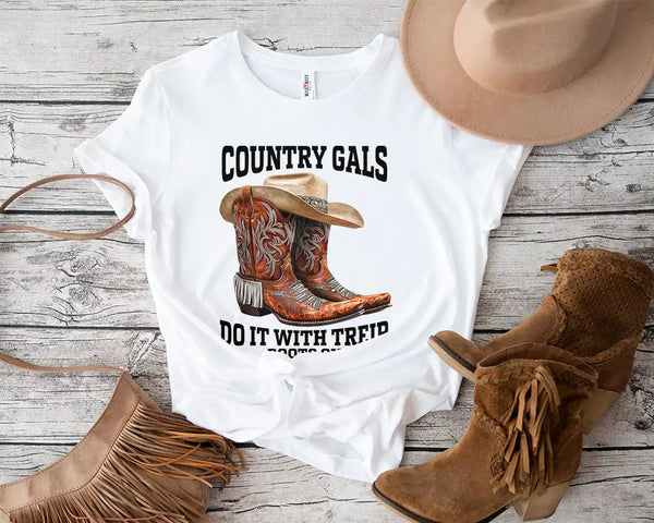 Western Spirit: Cowboy Boots & Hat Tee Shirt